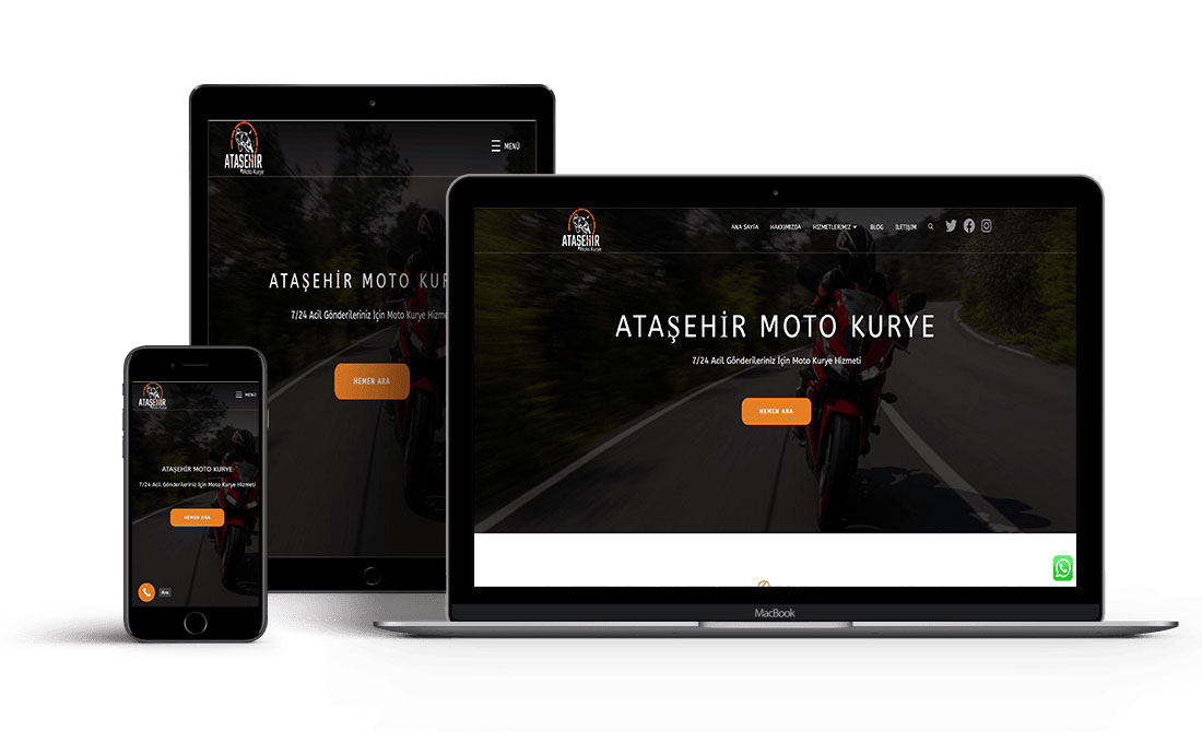 ataşehir moto kurye web site tasarımı