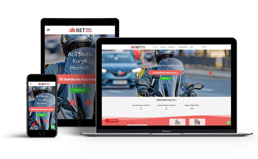 net moto kurye web site tasarımı