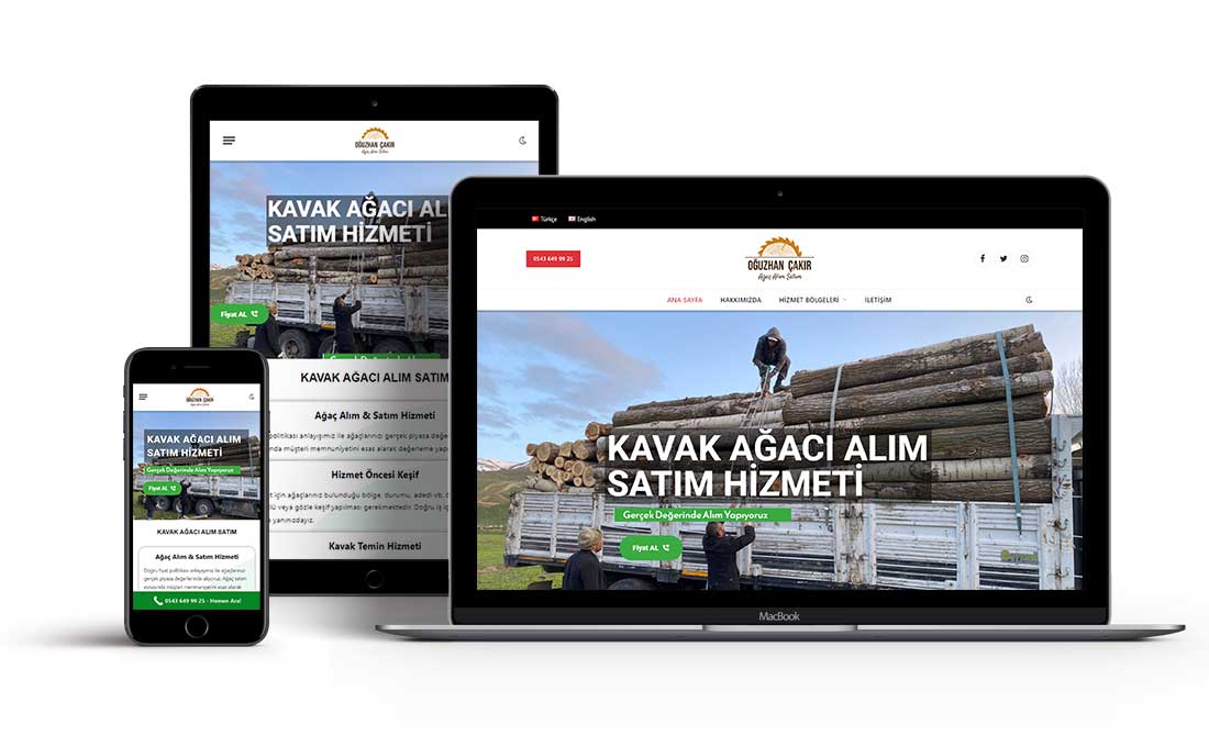 ağaç alım satım web sitesi tasarımı